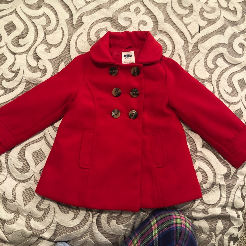 Classic Old Navy Red Peacoat sz 3T